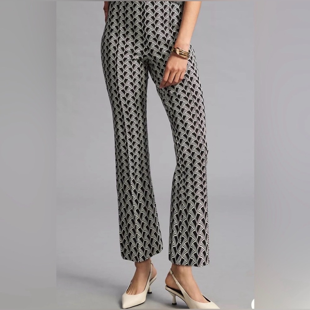 Anthropologie Maeve The Margot black white geometric pull on women’s pants XXS